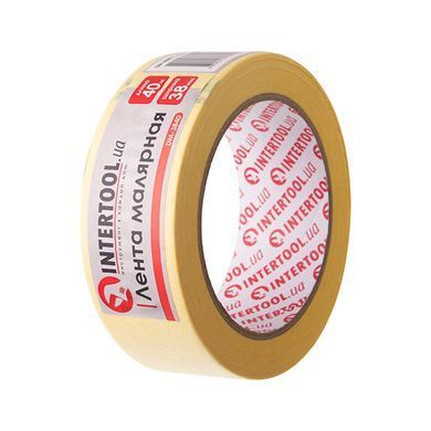 Стрічка малярська 38 мм, 40 м, жовта INTERTOOL DM-3840 (6 шт/уп)