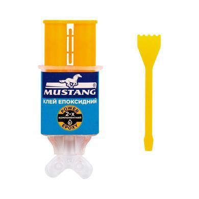Клей ЕПОКСИДНИЙ MUSTANG  індивідуальний блістер 1шт*8г (шприц)