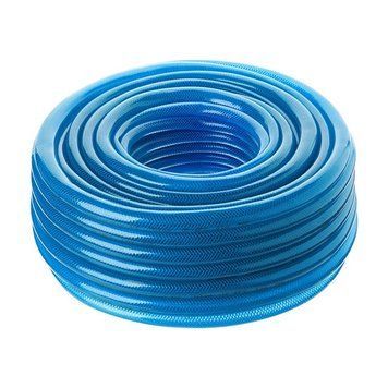 Шланг для води тришаровий, синій, 3/4", 30 м, армований, PVC INTERTOOL GE-4075