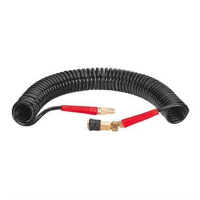 Шланг BLACK M-Flex 5.5х8мм, 10м спіральний поліуретановий з поворотним шарніром, латунними швидкороз