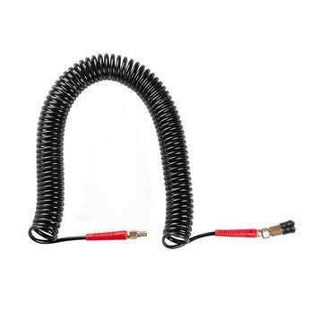 Шланг BLACK M-Flex 5.5х8мм, 15м спіральний поліуретановий з поворотним шарніром, латунними швидкороз