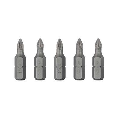 Комплект викруткових насадок PZ1 1/4" * 25 мм, ACR, S2, уп. 5 од., STORM INTERTOOL VT-0208