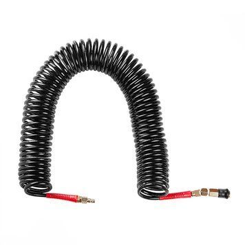 Шланг BLACK M-Flex 6,5х10мм, 15м спіральний поліуретановий з поворотним шарніром, латунними швидкоро