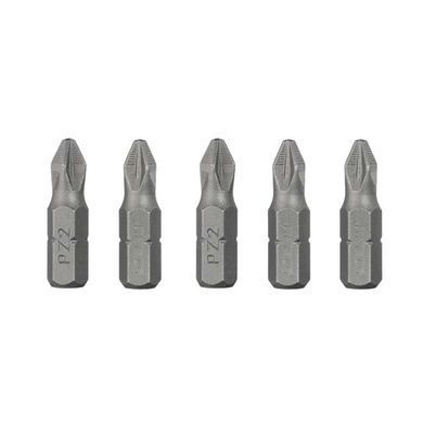 Комплект насадок викруткових PZ2 1/4" * 25 мм, ACR, S2, уп. 5 од., STORM INTERTOOL VT-0209