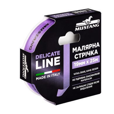 Малярна стрічка рисова MUSTANG DELICATE LINE фіолетова 19мм*25м/30 шт.