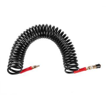 Шланг BLACK M-Flex 8х12мм, 10м спіральний поліуретановий з поворотним шарніром, латунними швидкороз'