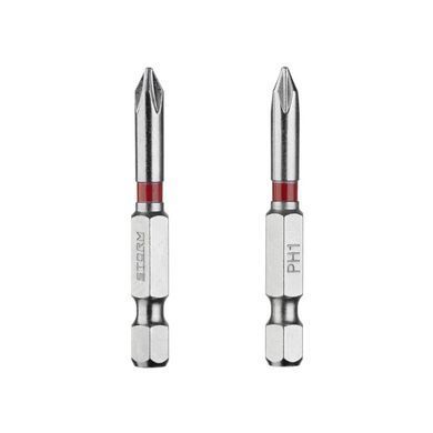 Комплект викруткових насадок PH1 1/4" * 50 мм, S2, уп. 2 од., STORM INTERTOOL VT-0211