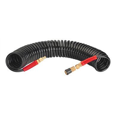 Шланг BLACK M-Flex 8х12мм, 10м спіральний поліуретановий з поворотним шарніром, латунними швидкороз'