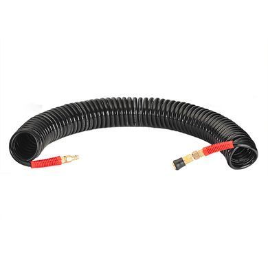Шланг BLACK M-Flex 8х12мм, 15м спіральний поліуретановий з поворотним шарніром, латунними швидкороз'