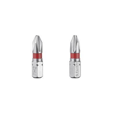 Комплект викруткових насадок PH2 1/4" * 25 мм, S2, уп. 2 од., STORM INTERTOOL VT-0218