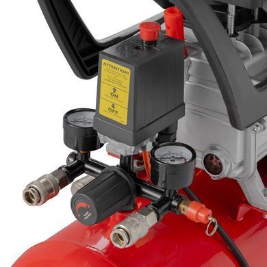Компресор, 24 л, 1,2 кВт, 220 В, 8 атм, 205 л/хв, 80 дБ INTERTOOL PT-0020