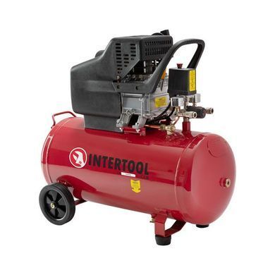 Компресор, 50 л, 1,2 кВт, 220 В, 8 атм, 205 л/хв, 80 дБ INTERTOOL PT-0021