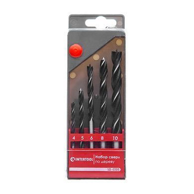 Набір свердел по деревині 5 шт INTERTOOL SD-0205