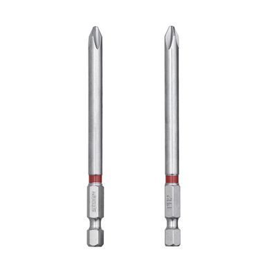 Комплект викруткових насадок PH2 1/4" * 90 мм, S2, уп. 2 од., STORM INTERTOOL VT-0224