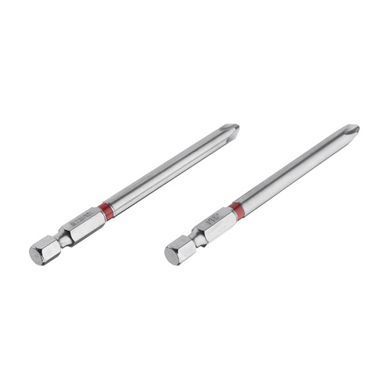 Комплект викруткових насадок PH2 1/4" * 90 мм, S2, уп. 2 од., STORM INTERTOOL VT-0224