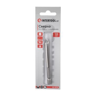 Свердло по склу та кераміці 10 мм HEX 1/4 '' (6.35mm)