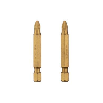 Комплект викруткових насадок PH2 1/4", 50 мм, Titanium, S2, уп. 2 од., STORM INTERTOOL VT-0233