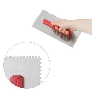Затирачка сталева оцинкована 280*130мм, 4*4мм INTERTOOL KT-0004