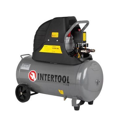Компресор 50л, 1.5 кВт, 220 В, 8 aтм, 206 л/хв. INTERTOOL PT-0003